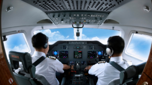 Pilots flying aircraft, aerospace technology